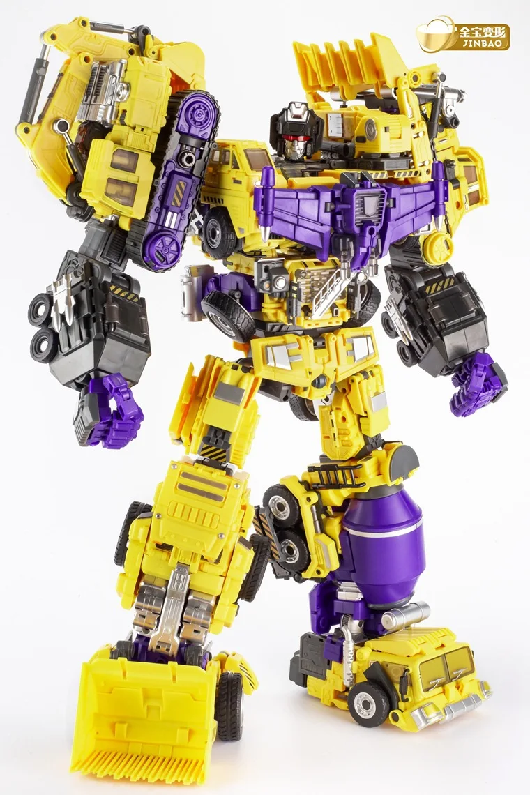 JinBao трансформация Разрушитель желтый большой 6в1 Bonecrusher Scrapper Gravity Mixmaster KO