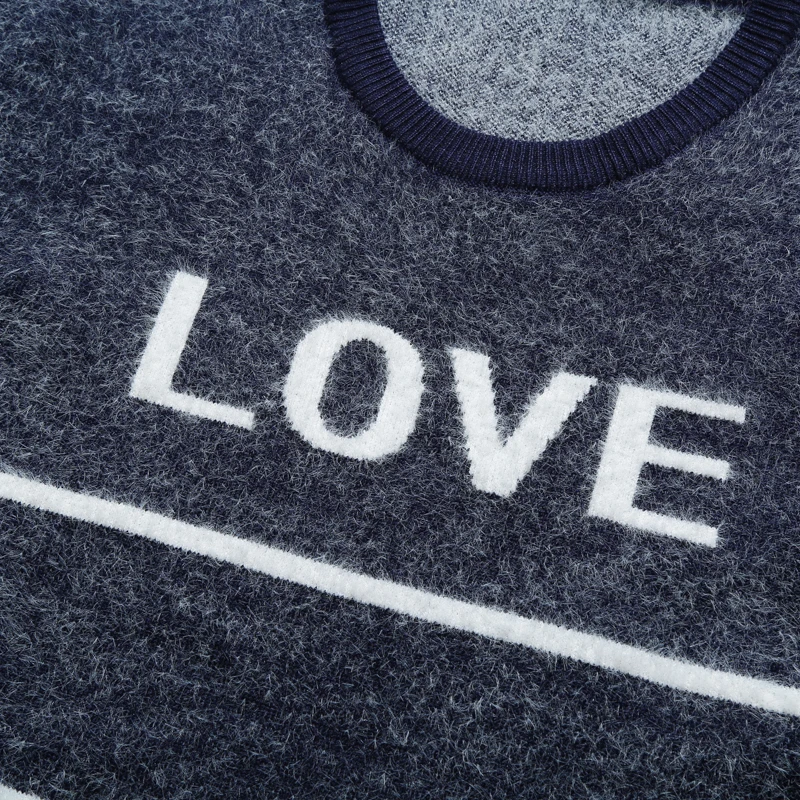 Новинка, полосатый мужской свитер с надписью «love», полосатый повседневный тренд, мужские пуловеры