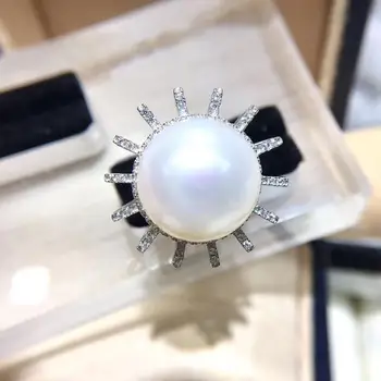 

S925 Sterling Silver Adjustable Ring Settings Base Findings Mountings Parts for Oyster Pearl Corals Jade Beads Stones