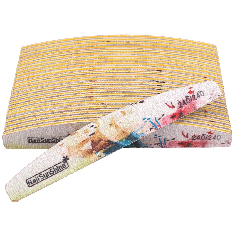 

50Pcs Professional Nail Files 240/240 New Flower Design Nail Buffer Double Sided Sanding Gel Polish Pedicure Manicure Nail Tools