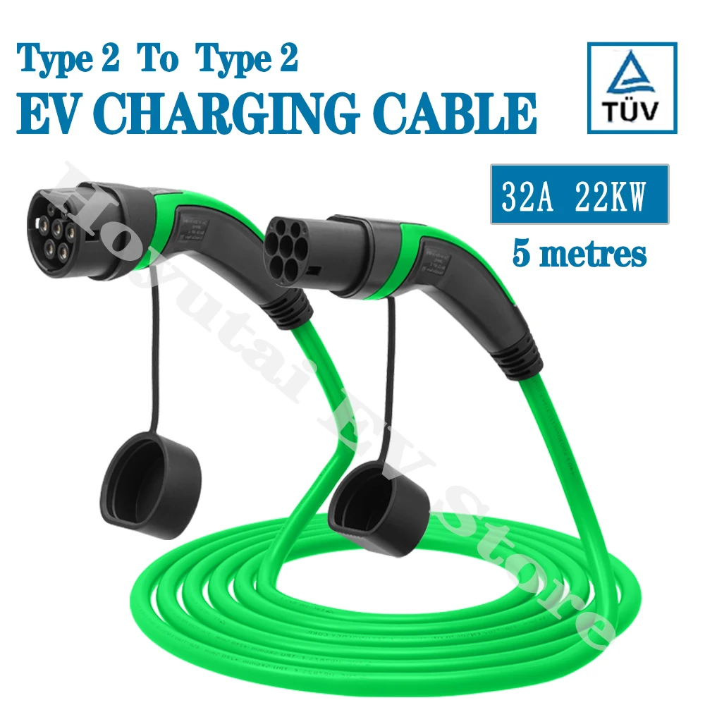 Ev Car Cable Type 2 To Type 2 Connector Three Phase For Electric Car