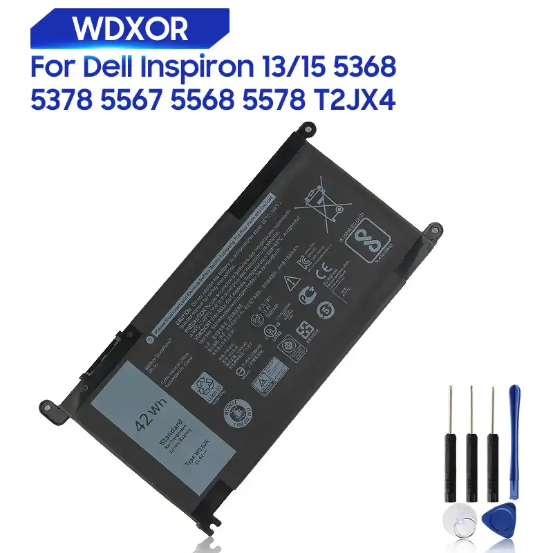 Original 11 4v 42wh T2jx4 Wdxor Wdx0r Battery For Dell Inspiron 13 5378 7368 13 5368 15 5567 5538 5568 7560 14 7000 7472 Laptop Batteries Aliexpress