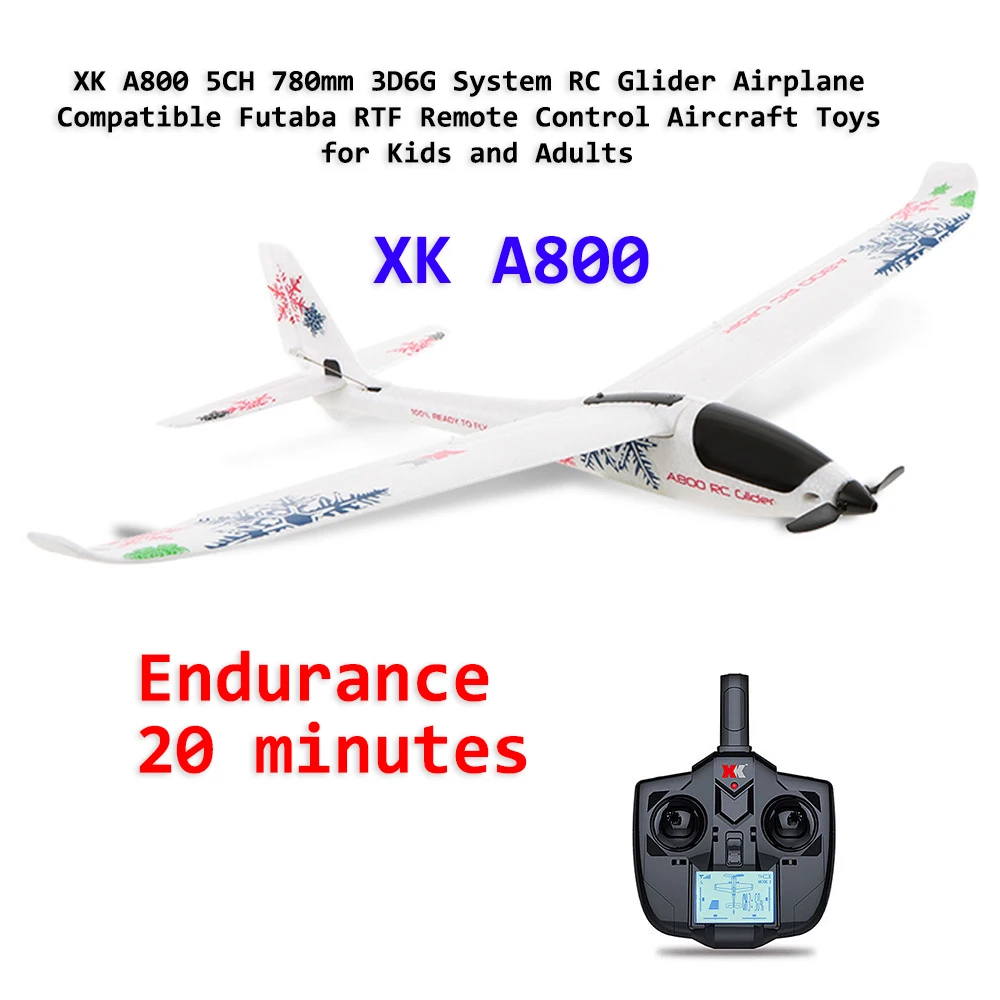 XK A800 5CH 780 мм 3D6G система RC планер самолет совместимая Futaba RTF радиоуправляемые игрушки для детей и взрослых
