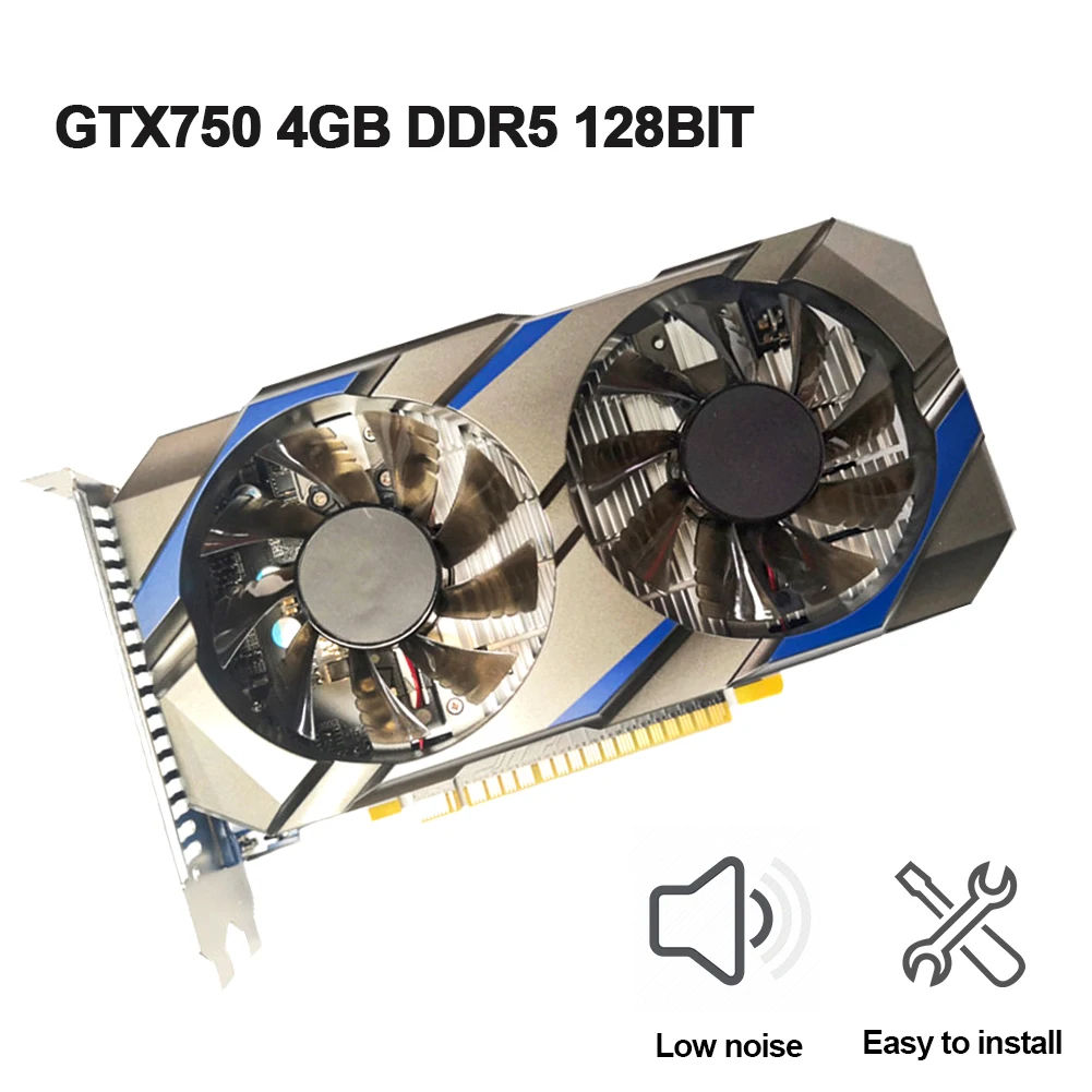 video card for gaming pc GTX750 4GB DDR5 128BIT Game Graphics Card Chip PCI-Express 3.0 Video Card with Practical Cooling Fan Products best video card for gaming pc