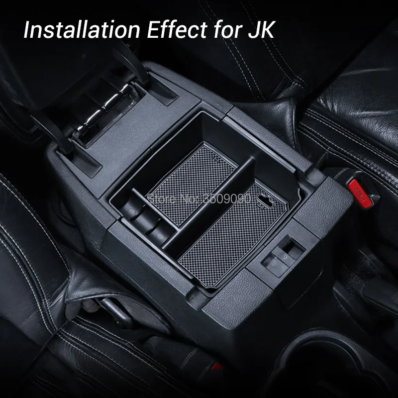 for Jeep Wrangler JK JL 2011- Armrest Center Storage Box Container Glove Organizer Case Door Lock Cover Car Styling