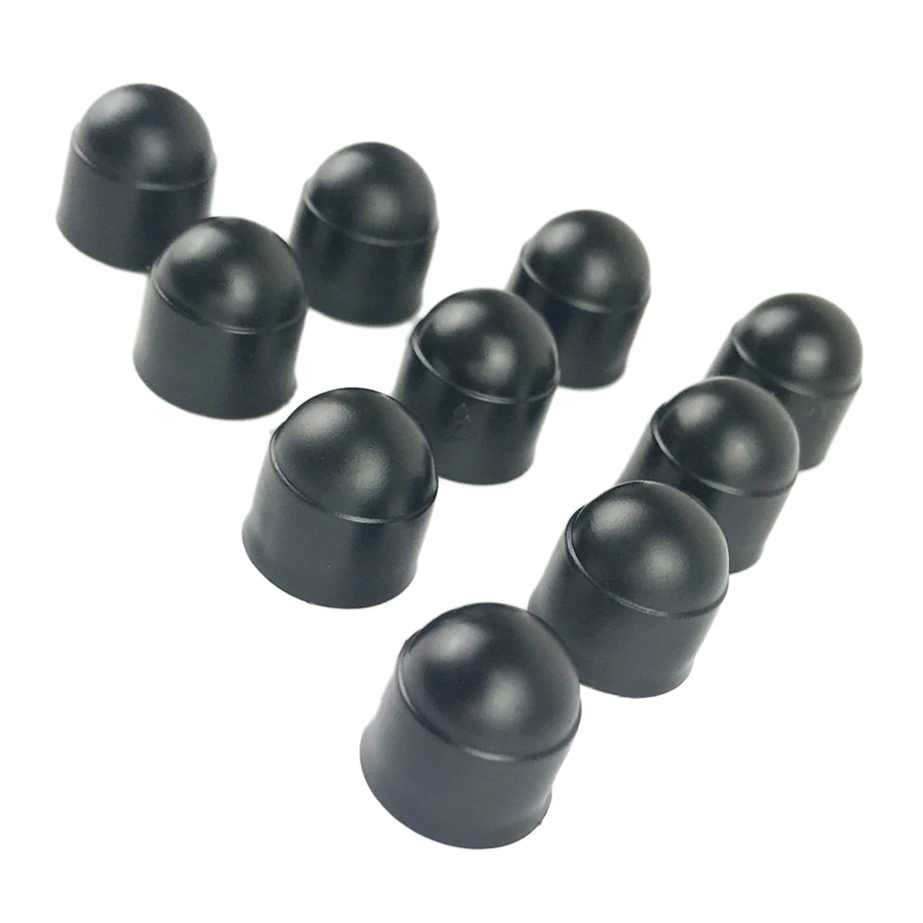 Set of 10 18mm Car Wheel Lug Nut Hexagonal Bolt Cover Cap Protector Black M6