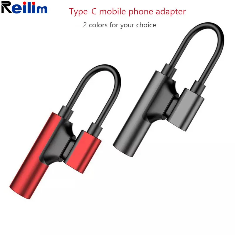 Reilim 2 in 1 Charger Adapter for Type c to 3 5mm audio converter USB C Headphone Jack Adapter for xiaomi 6 MIX2 HUAWEI mate10