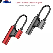 Reilim 2 in 1 Charger Adapter for Type c to 3 5mm audio converter USB C Headphone Jack Adapter for xiaomi 6 MIX2 HUAWEI mate10