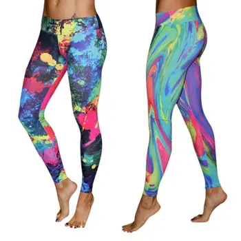 

2019 Fashion Women Autumn Winter Skinny Leggings Painted Colorful Printed Stretchy Elastic Pencil Pants