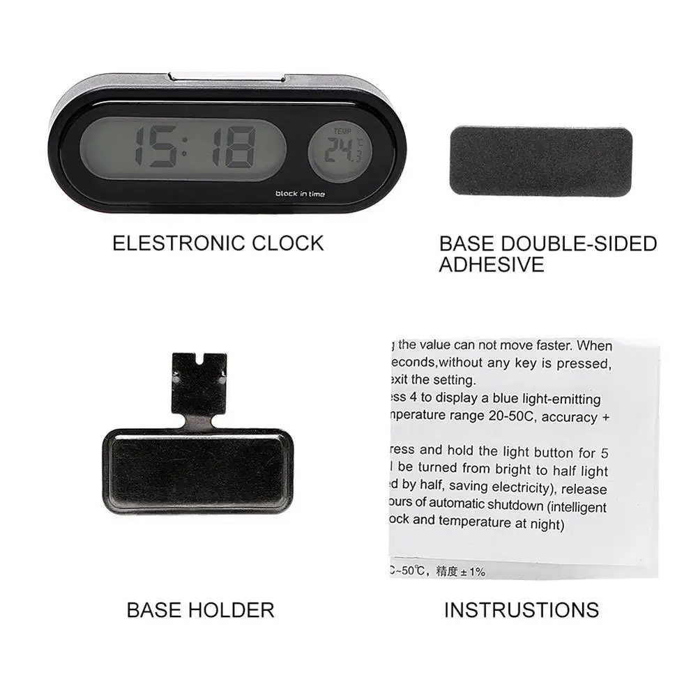 HiMISS автомобильные мини электронные часы Время часы Авто приборная панель часы светящийся термометр часы