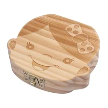 Мужская и женская детская коробочка для молочных зубов чехол для хранения зубов деревянная детская коробка для хранения зубов Испанская версия таких