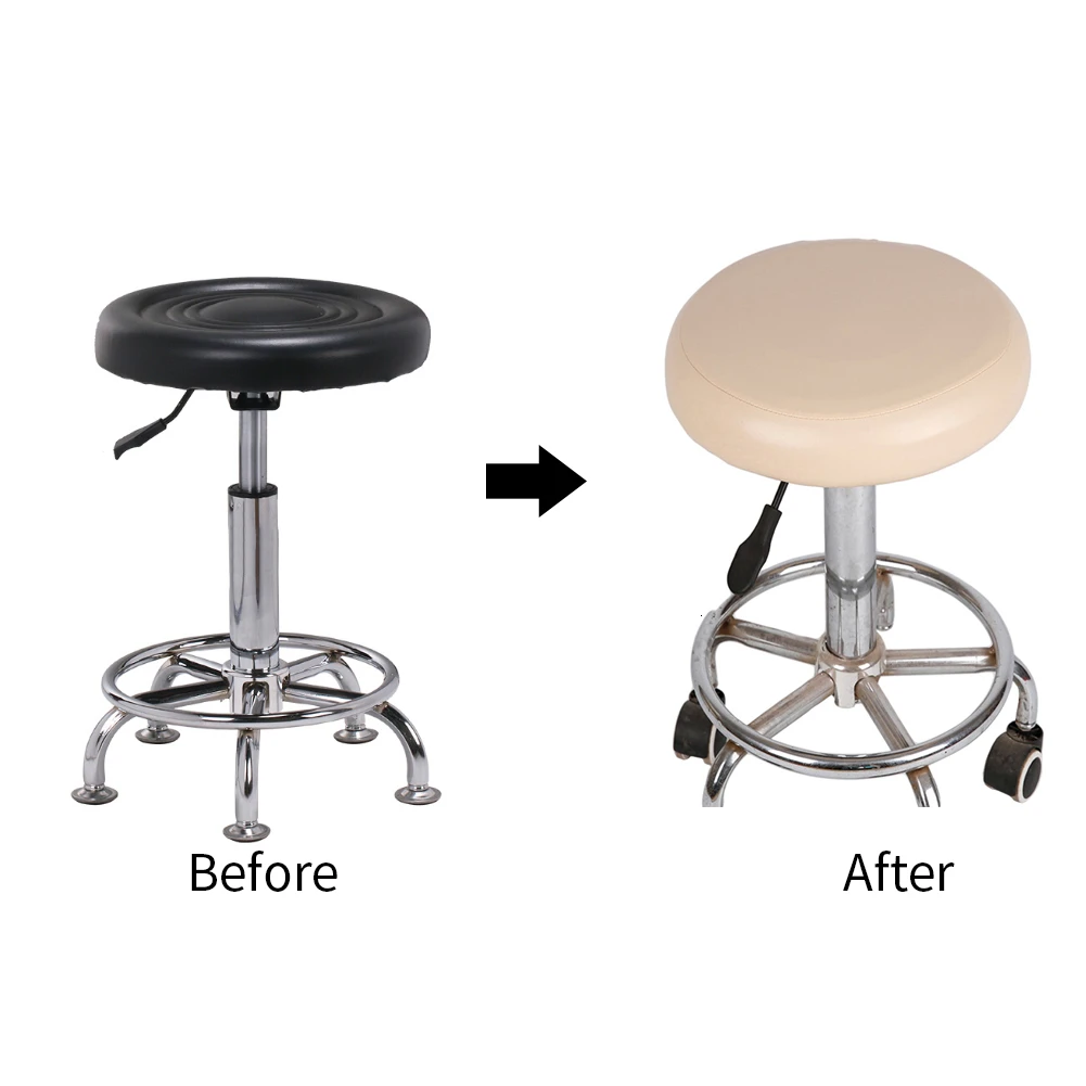 Эластичная искусственная кожа круглый стул крышка стула водонепроницаемый