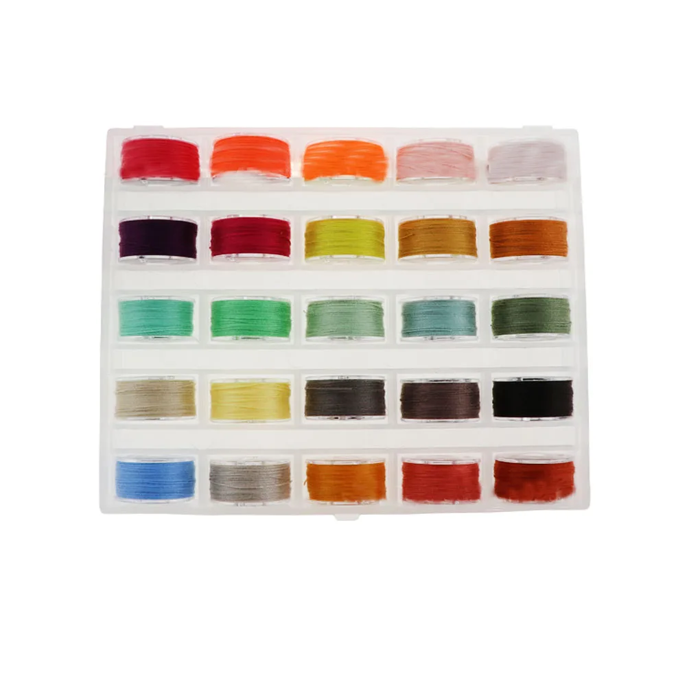 36/50pcs/Set Sewing Bobbins Mixed Color Polyester Sewing Thread Transparent Plastic Bobbin Home Mini Sewing Machine Accessories