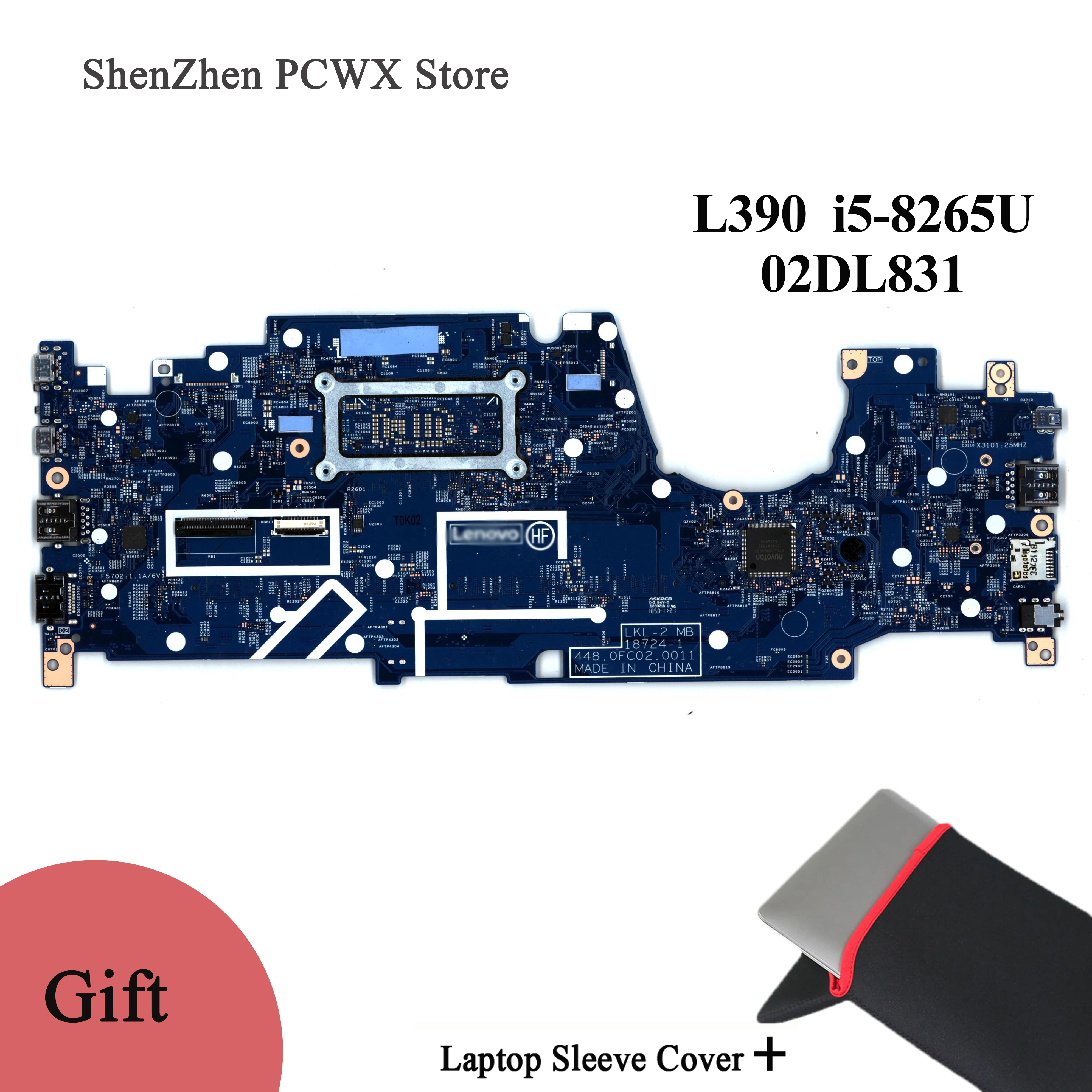 New i5-8265U for Lenovo yoga L390 Laptop Mainboard 02DL831 with CPU Integrated Graphics Card 100% fully