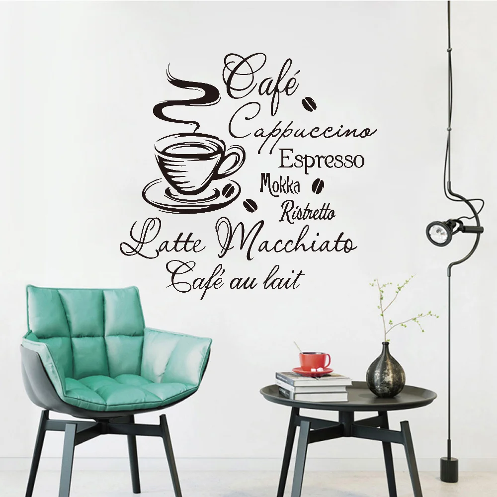 Wall Decals Coffee House Decal Vinyl Sticker Home Decor Coffee Shop Removable