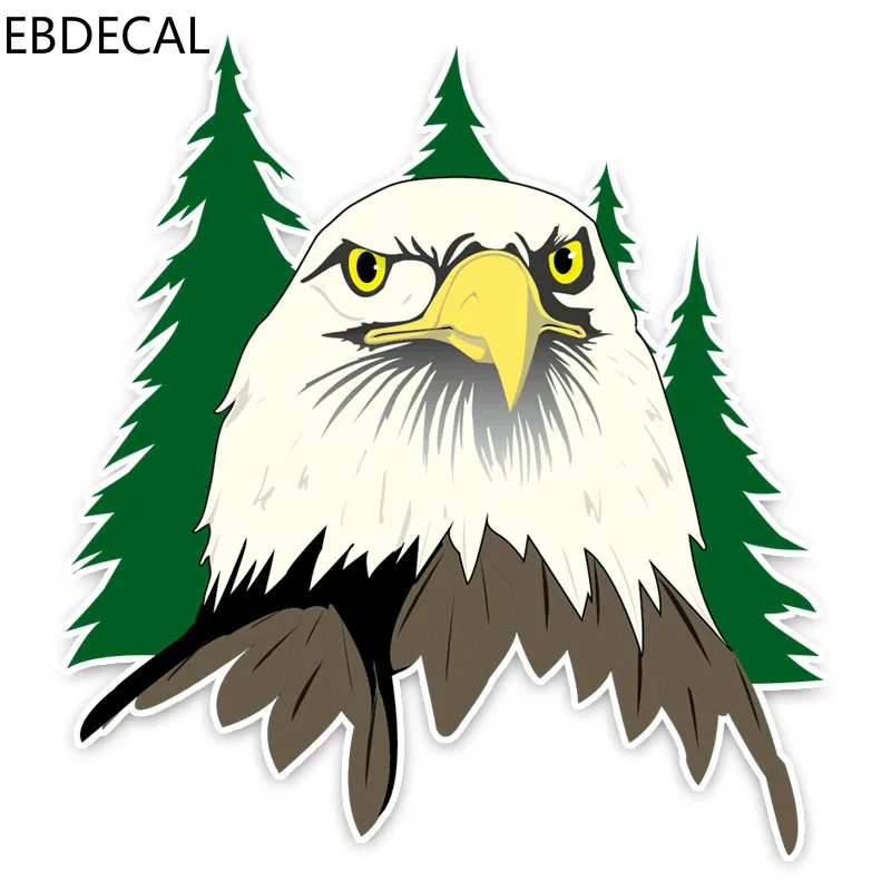 EBdecal Cartoon Forest Eagles Head Colored Decor For Auto Car/Bumper/Window/Wall Decal Sticker Decals DIY CT11467 | Автомобили и