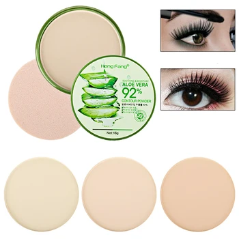 

Natural Aloe Vera Foundation Powder LongLasting Face Compact Powder Makeup Moisturizer Whitening Smooth Foundation Concealer
