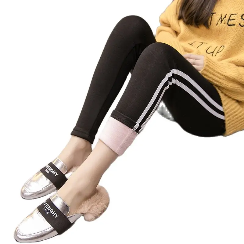Warm Winter Maternity Leggings For Pregnancy Nursing Belly Thick Velvet Pencil Pants For Pregnant Fitness Casual Clothes 4