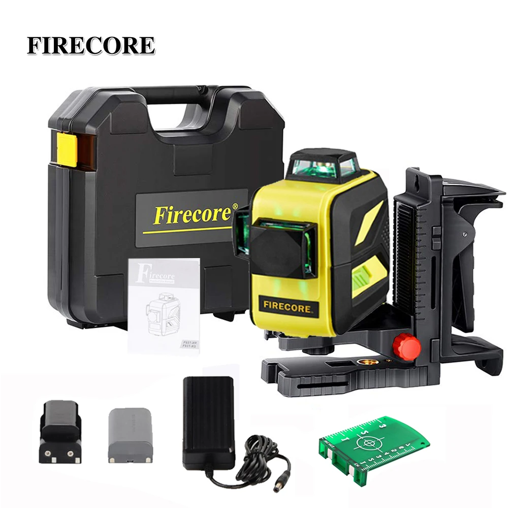 

Firecore Suitcase 12Lines 3D Lithium Battery Green Laser level Super Strong Outdoor Laser Line Measuring Tools