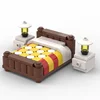 Moc Accessories Locking Creator City Room Sofa Bed Desk Bed Table Furniture Bricks DIY Toys For Kids Compatible Building Blocks ► Photo 3/6