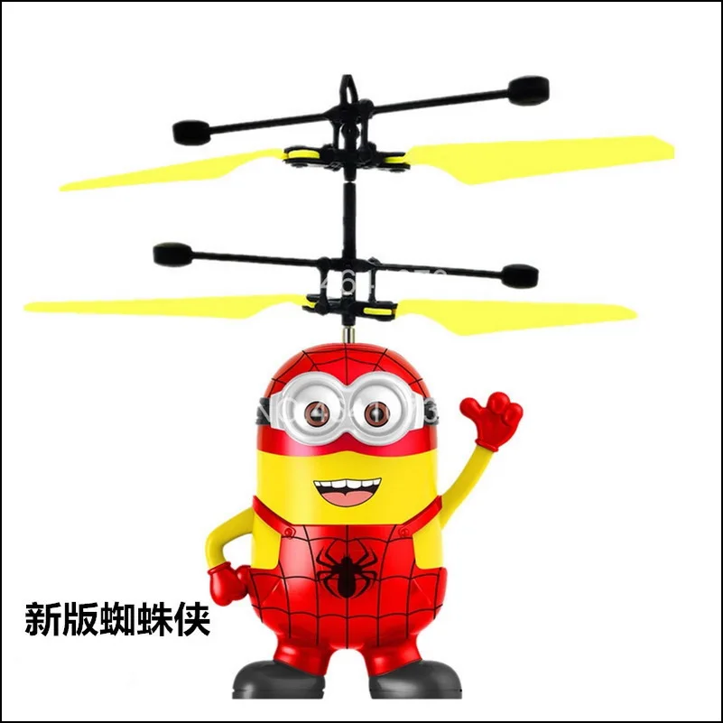 Halolo Minion drone RC Helicopter Aircraft Mini drone Fly Flashing helicopter Hand Control RC Toys Quadcopter Dron LED Kids Toys