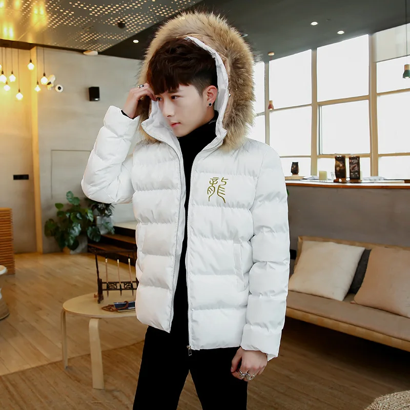 

Winter 2018 New Style Chinese-style Fashion Embroidered Raccoon Fur Collar Removable Large Size Solid Color Cotton-padded Clothe