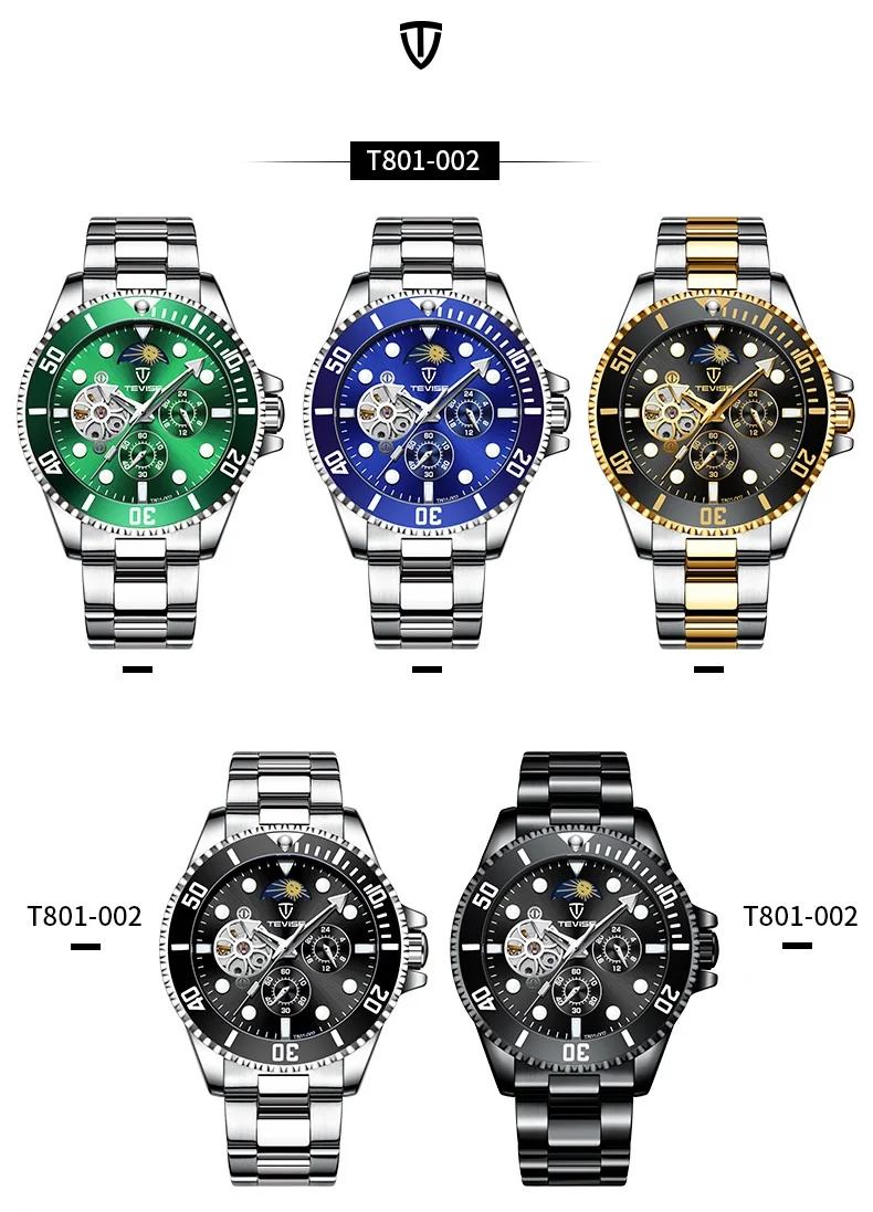 Men Watch TEVISE T801-002 Drop Shipping Top Brand Men Mechanical Watch Automatic Fashion Luxury Stainless Steel Male Clock 2020 (3)