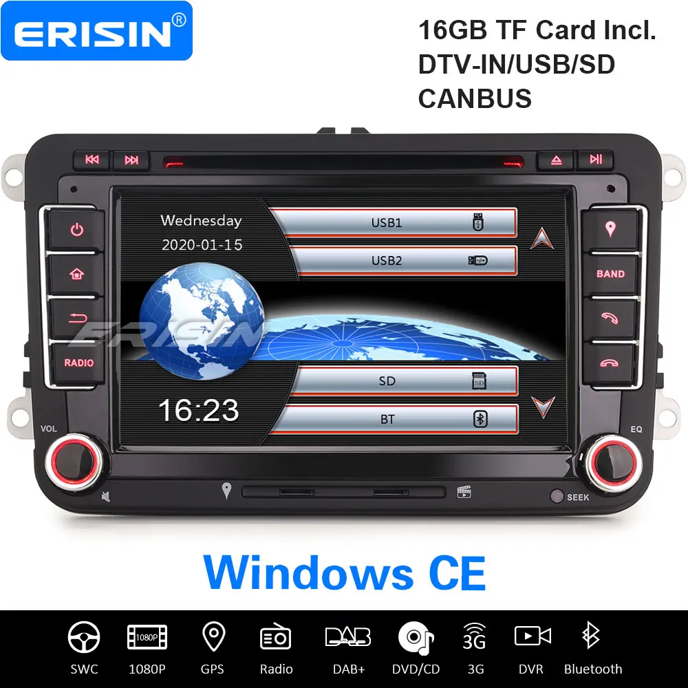 Erisin 7148 автомобильное стерео DAB + GPS DVB-T OPS головное устройство для VW Golf 5/6 Amarok Passat Polo