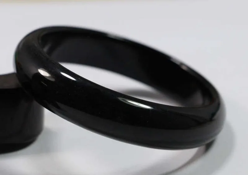 VERY FINE RARE NATURAL BLACK JADEITE JADE BRACELET BANGLE 60MM fREE SHIPPING