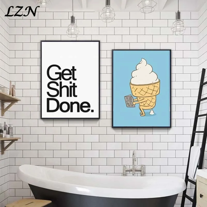 

Nordic Canvas Painting Art Poster By Numbers Drawing Toilet Ice-Cream Pictures Wall Deco for Livingroom Home Decoration Unframed