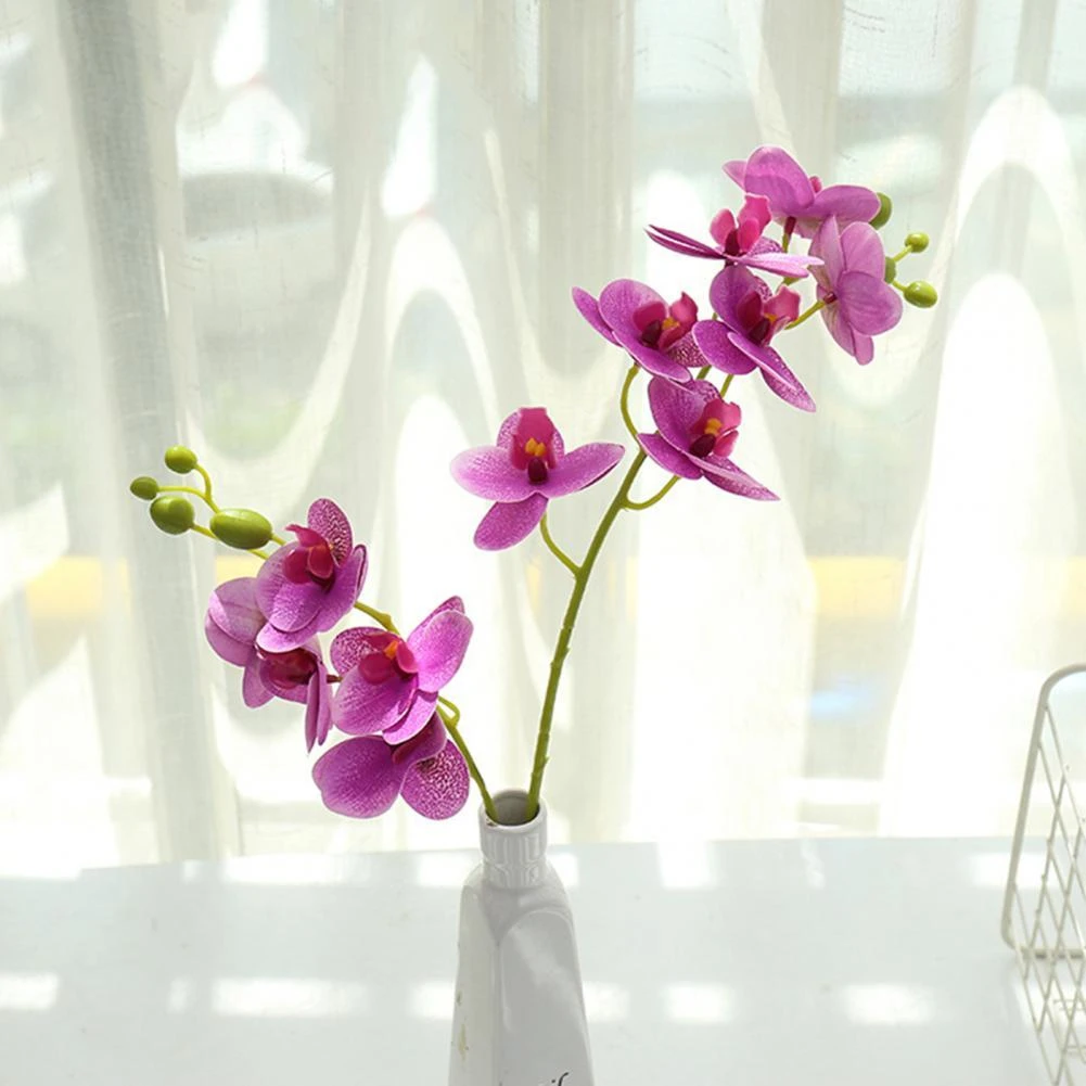 Flores de orquídeas blancas artificiales de plástico, pomo de mariposa de  alta calidad, Phalaenopsis, flor falsa para boda, hogar, Festival,  decoración|Flores artificiales y secas| - AliExpress