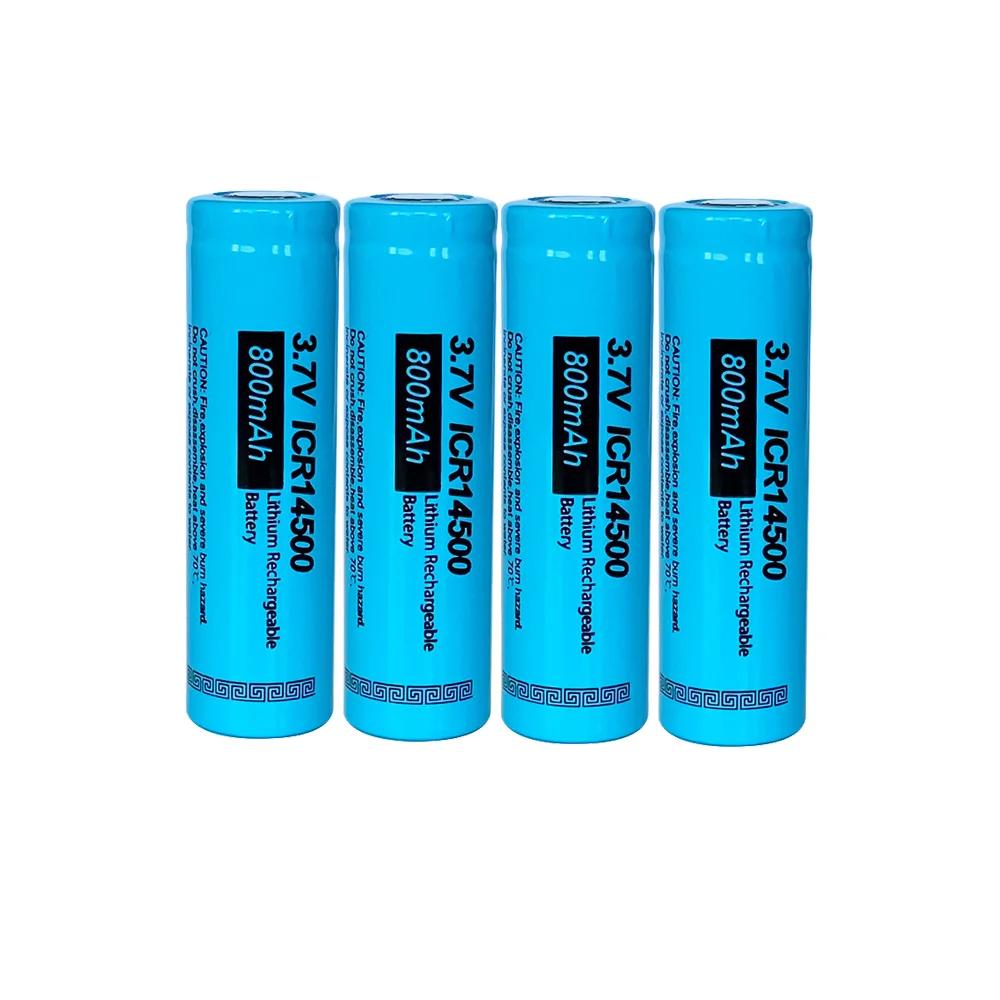 ICR14500 AA Battery Rechargeable 3.7V 800Mah Li ion Batteries 14500 lithium  Battery For LED Flashlight