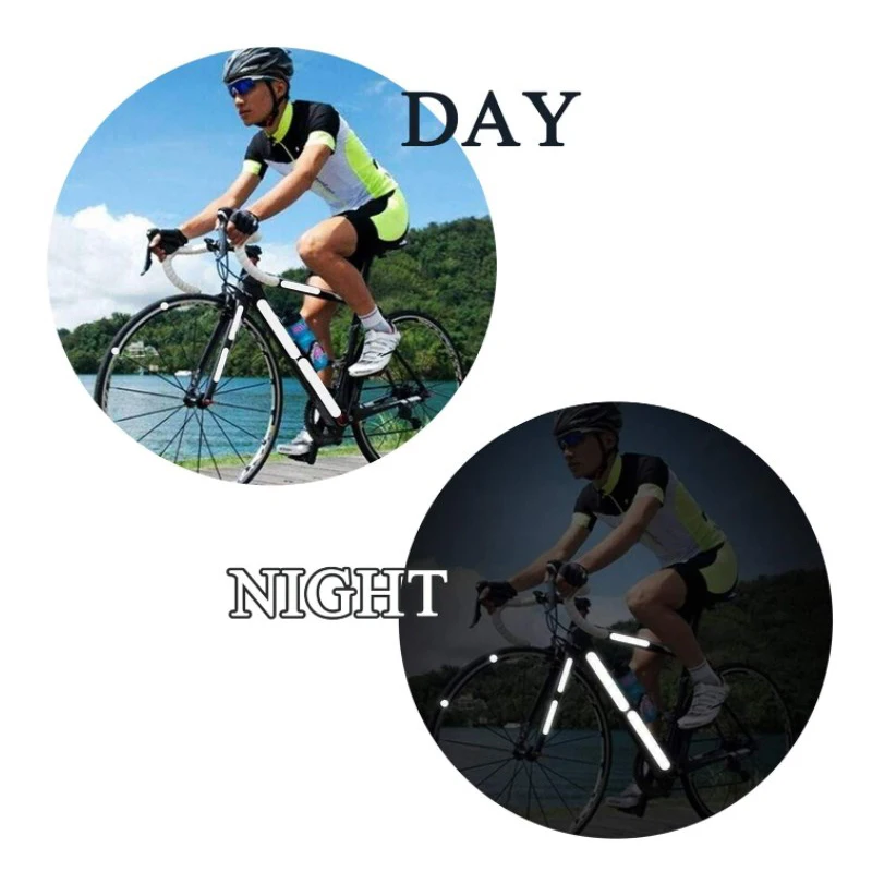 Bike Body Reflective Safety Stickers Reflective Safety Warning Conspicuity Tape Film Sticker Strip Bicycle Accessories