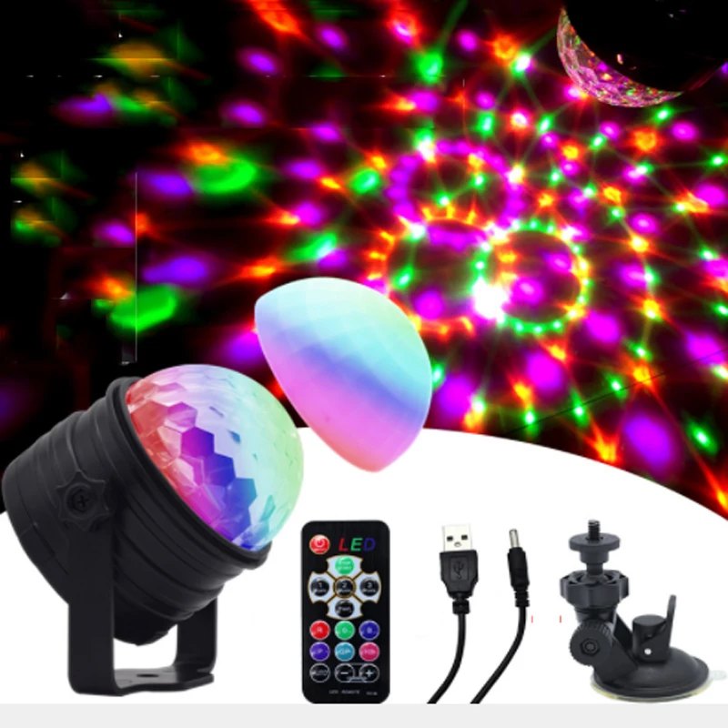 

RGB Disco Ball LED Stage Light USB Charging Remote Control Roating KTV Bar Party Club DJ KTV Xmas Magic Ball Lamp