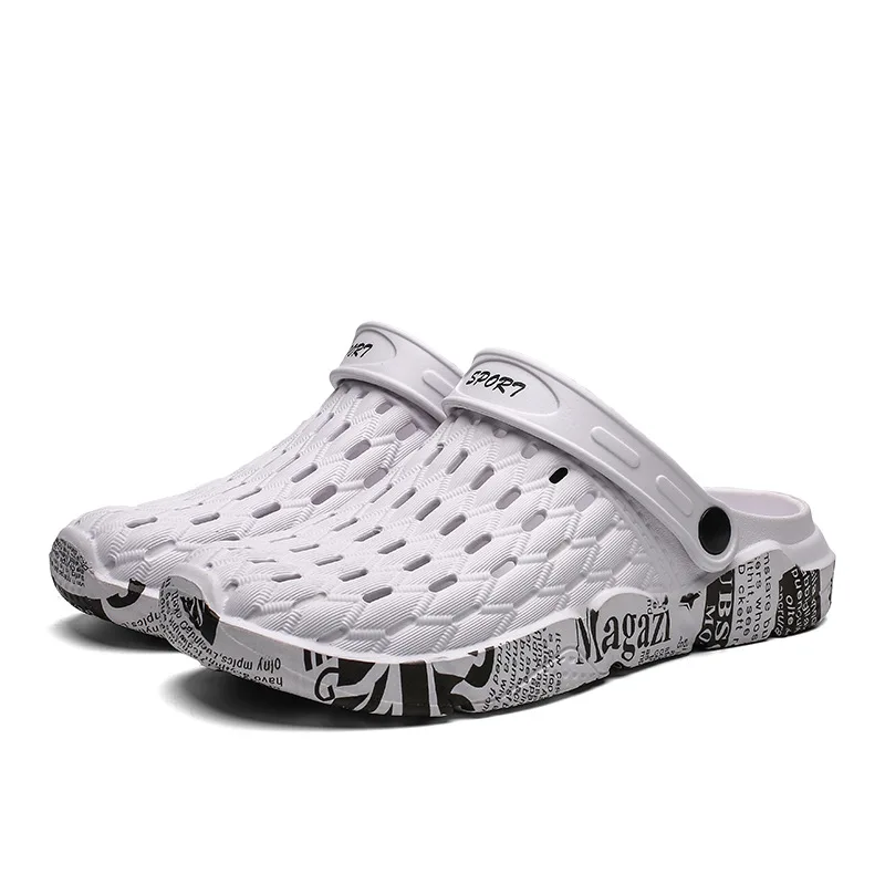Пара тапочек Летняя обувь с отверстиями летняя новая Нескользящая пляжная обувь Студенческие сандалии большого размера Мужская и женская обувь из ПВХ