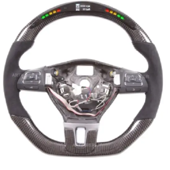 100% Real Carbon Fiber LED Racing Steering Wheel Compatible for Volkswagen | Автомобили и мотоциклы