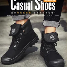 Homens botas militares 2019 moda ao ar livre lona alta sapatos masculinos sapatos casuais botas de tornozelo preto chelsea botas zapatos de hombre