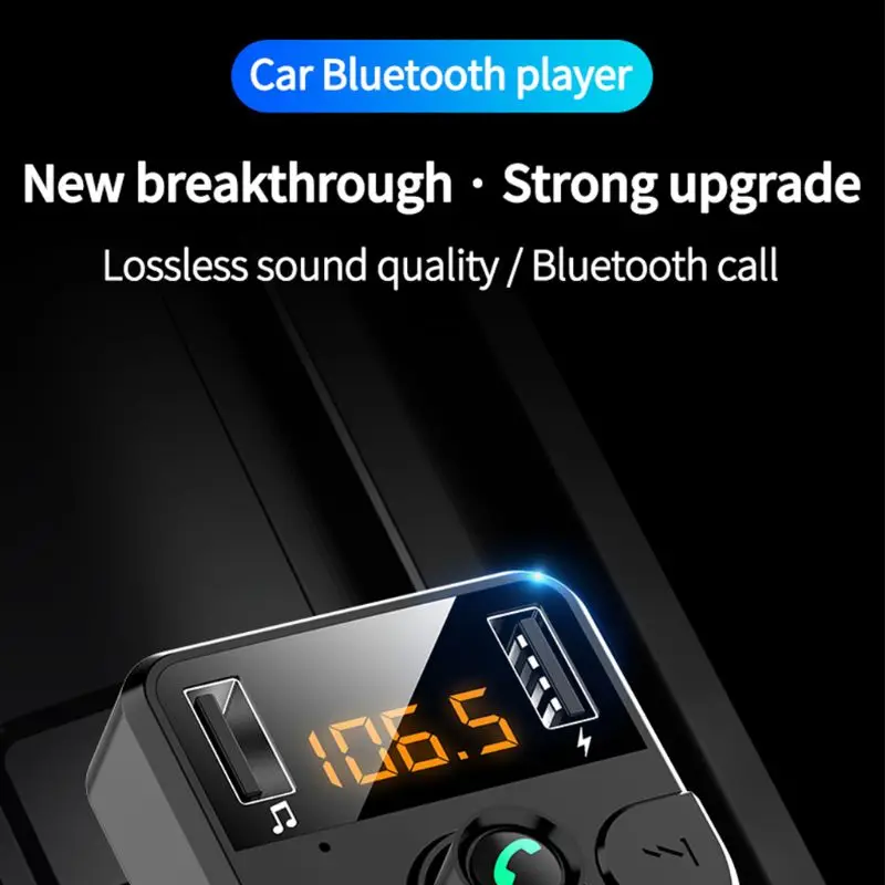 Двойное автомобильное usb-устройство для зарядки телефона с fm-передатчиком беспроводной Bluetooth Радио адаптер