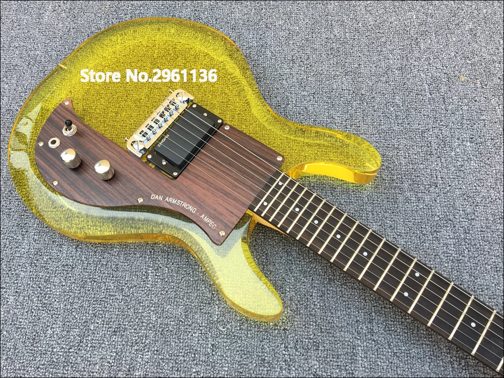 Высококачественная гитара на заказ, электрогитара Dan Armstrong из акрилового полимера, 24 лада из акрилового полимера