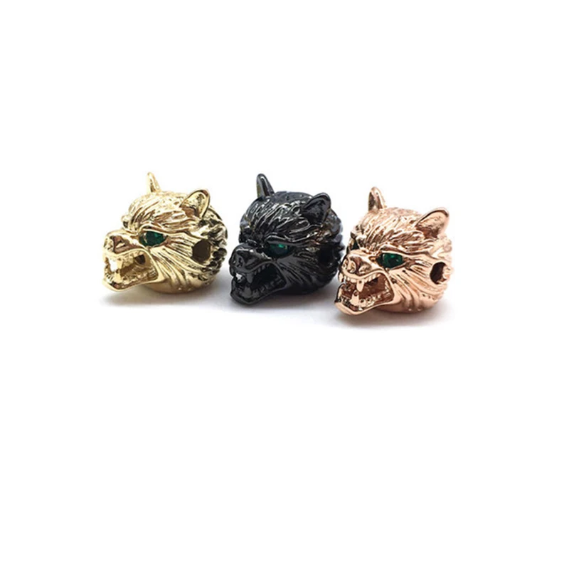 Wolf Head Beads for DIY Jewelry Making Punk Style