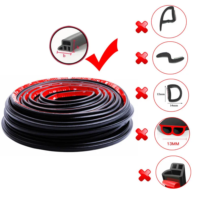 2/4/16/25M Newest BL Type Car Styling Car Sound Insulation Car Door Sealing Strip Rubber Weatherstrip Edge Trim Noise Insulation