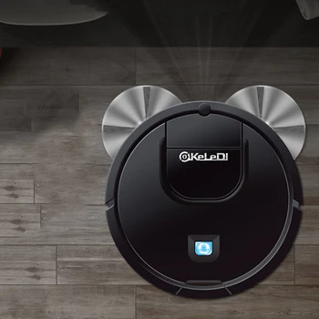 

1800Pa Multifunctional Smart Floor Cleaner,3-In-1 Auto Rechargeable Smart Sweeping Robot Dry Wet Sweeping Vacuum Cleaner Black