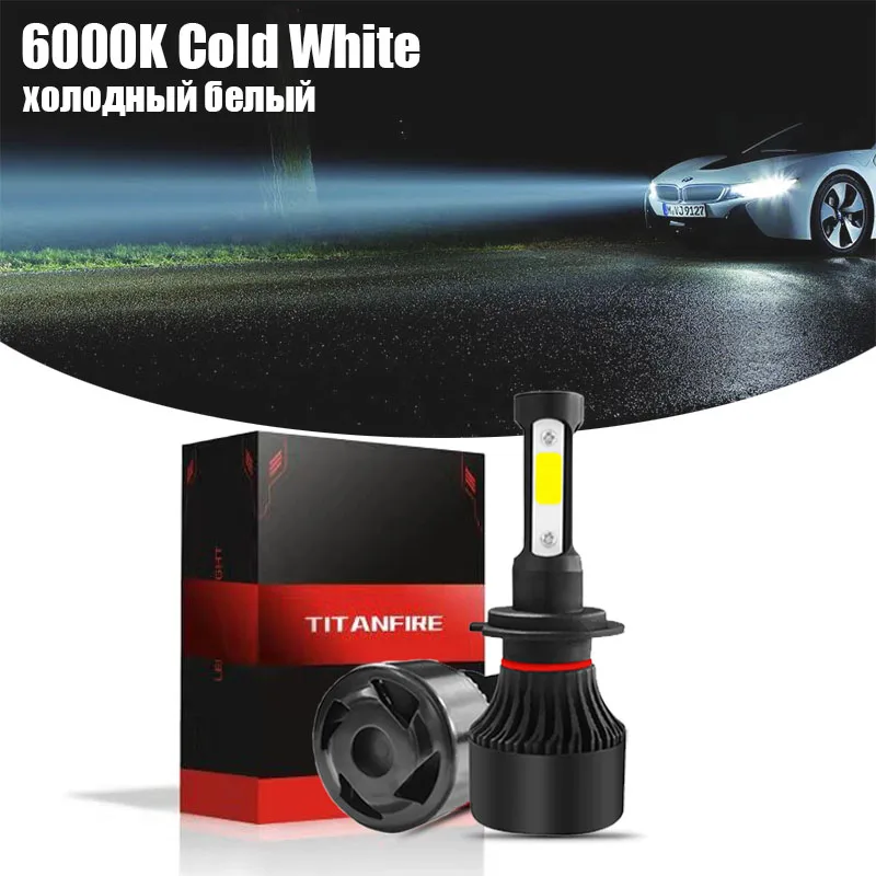 TF30 New 4 Sides 100W 10000lm 3000K 5000K 6000K 8000K 12V 9006 9005 H11 H4 Led H7 LED Car Headlight Bulbs Auto Car lights - Испускаемый цвет: 6000K