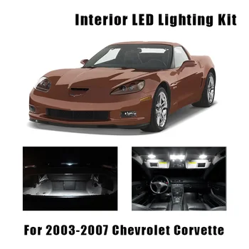 

10 Bulbs White LED Car Map Dome Light Interior Kit Fit For Chevrolet Corvette 2003 2004 2005 2006 2007 Glove Box License Lamp
