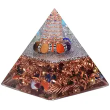 TUMBEELLUWA Healing Stone Orgonite Pyramid Energy Generator Reiki Resin Metal Wire Crystal Point for Chakra Meditation Balancing