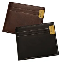 

Fold Mulit-Pocket Wallet Men's Zipper Clutch Short Purse Solid Color PU Leather Moneybag Billfold Coin Cash Card Holder Wallets