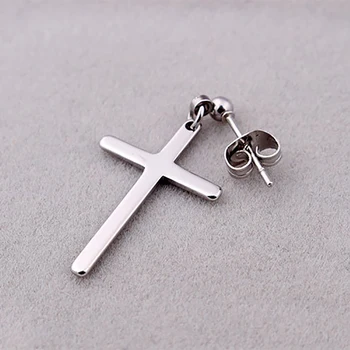 

2Pcs/1Pc Long Cross Earrings Pendant Men Female Jewelry Unisex Cross Fashion Gift Party Korea Style Charm Hanging Earrings
