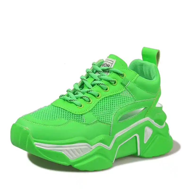 green chunky sneakers