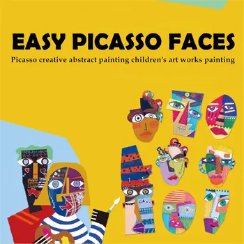 

7PCS Easy Picasso faces Children's hand art graffiti Painting toys Kindergarten environment layout Face model Toy