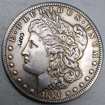 МОНЕТЫ Морган США 1878-1921 КОПИЯ монета Морган доллар - Цвет: 1886